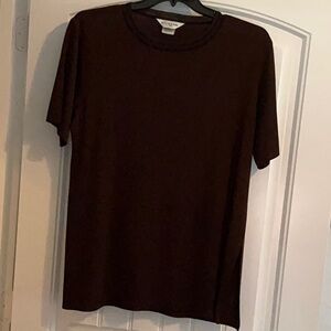 Misook Rich Brown Knit Top
